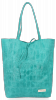 Kožené kabelka shopper bag Vittoria Gotti tyrkysová V299COCOtur2